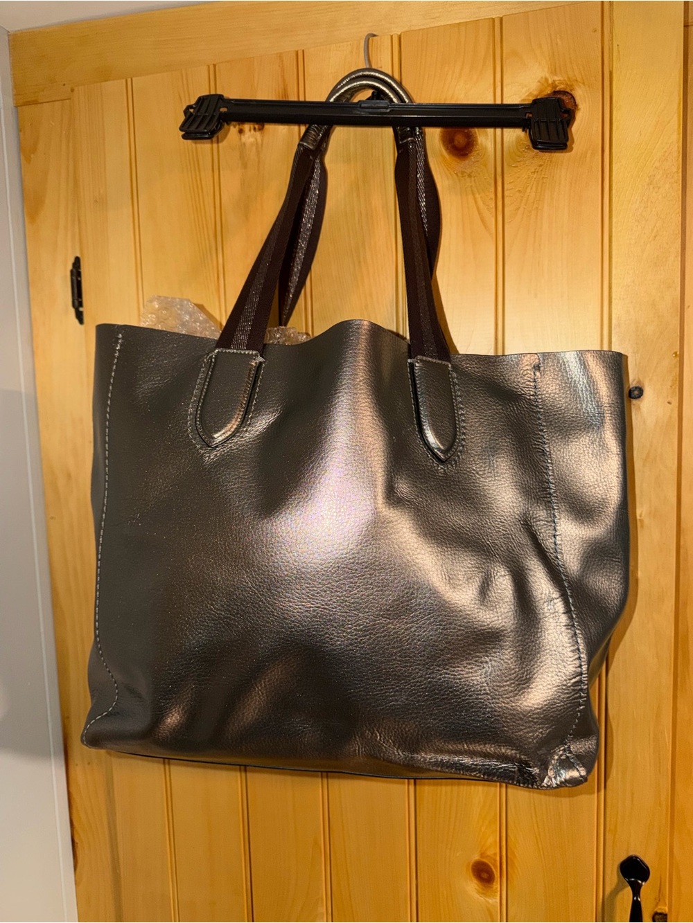 Coach Large Derby Tote Bag- Metallic and Pebble Leather - Picture 2 of 7